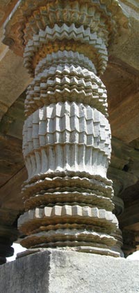 Pillar hewn out of Soapstone in Belur