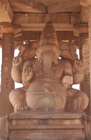 Monolithic Ganesha in Ardha Padmasana Pose